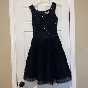 Black sequin and floral dress
